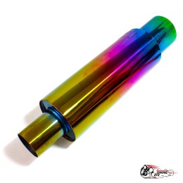 Глушитель HKS Hi-Power Neo Chrome (TITAN) 51мм вход/89мм выход (универсальный) тихий бас