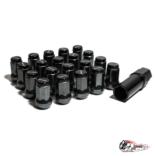Гайки колесные Project MU Super 7 lock черные (М12х1.25)