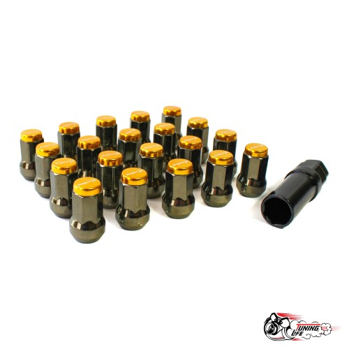 Гайки колесные Project MU Super 7 lock золотые (М12х1.25)