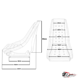 Спортивное сиденье (ковш) Old School (серая эко.кожа)