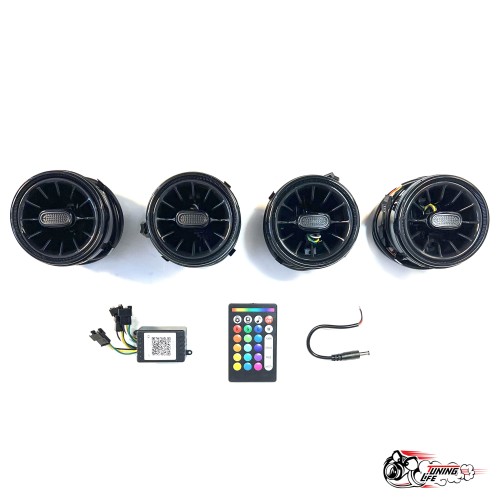 Дефлекторы воздуховода AMG ЛАДА Гранта регулируемые с RGB подсветкой ЧЕРНЫЕ
