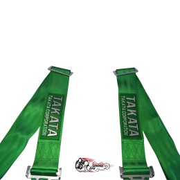 Ремни безопасности TAKATA style 4-х точечные со стандартной застежкой (зеленые)