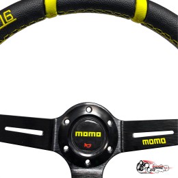 Руль MOMO Drifting вынос кожа желтый
