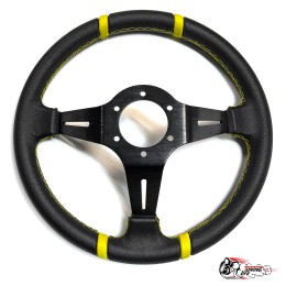 Руль MOMO Drifting вынос кожа желтый