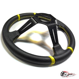 Руль MOMO Drifting вынос кожа желтый