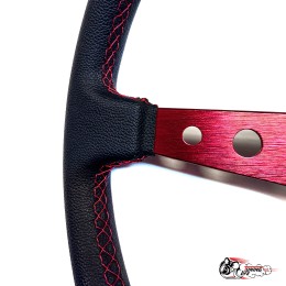 Руль OMP вынос кожа красный