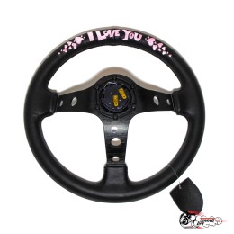 Руль THRASH RACING вынос кожа розовый