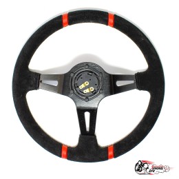 Руль MOMO Drifting вынос замша красный