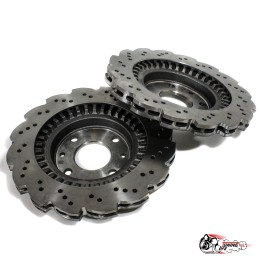 Диски тормозные передние ALNAS ВАЗ 2112 перфорация, насечки (вырезанные)