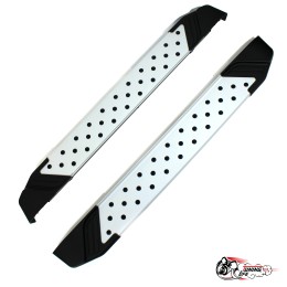 Пороги "БУМЕР" (риваль) алюминиевые с резинкой 21214 «Нива», Urban 4x4 серые