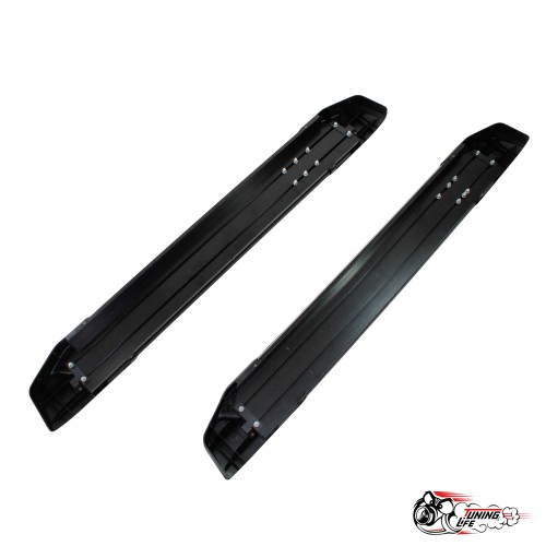 Пороги "БУМЕР" (риваль) алюминиевые с резинкой 21214 «Нива», Urban 4x4 серые