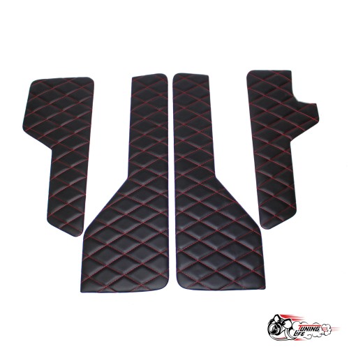 Накладки дверных карт нива РОМБ красная строчка