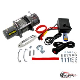 Лебедка 12V Electric Winch 6000lbs / 2722 кг (3 контакта) с кевларовым тросом 8mm 3000