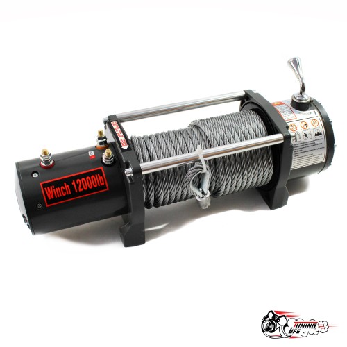 Лебедка 24V Electric Winch 12000lbs / 5443 кг сталь