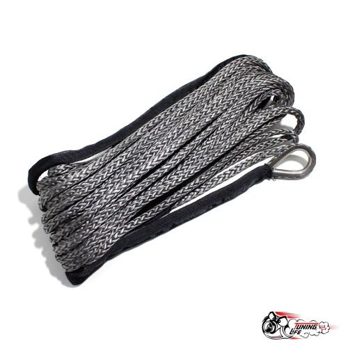 Трос синтетический для лебедки 6мм*20м серый Dyneema, 12-и прядная синтетика