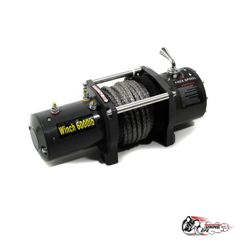 Лебедка 12V Electric Winch 6000lbs / 2722 кг (3 контакта) с кевларовым тросом 8mm 3000