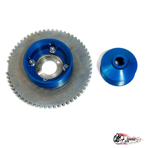 Шкивы к/вала и генератора (к-т) Ручейковый ремень (Синие)