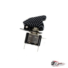 Тумблер 30а с подсветкой(с крышкой) карбон