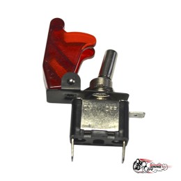 Тумблер 30а с подсветкой (с крышкой) красный