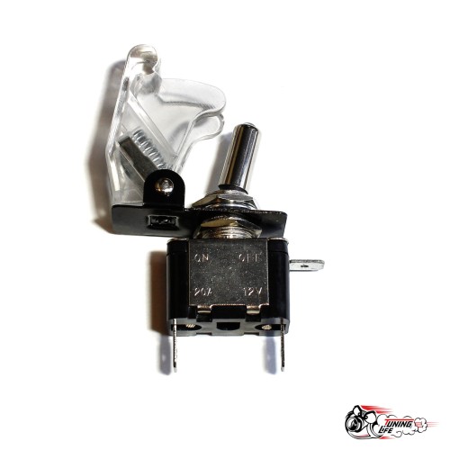 Тумблер 30а с подсветкой (с крышкой) прозрачный