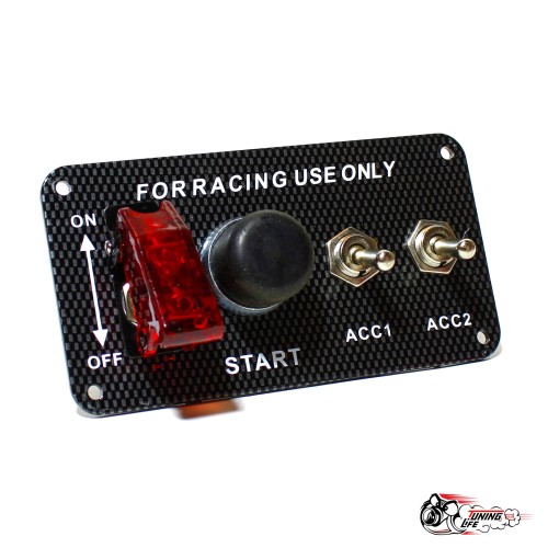 панель зажигания универсальная 2 тумблера карбон