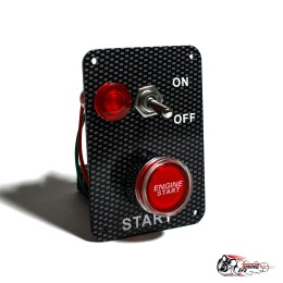 панель зажигания универсальная 1 тумблер карбон ВЕРТИКАЛЬНАЯ