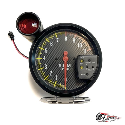 Тахометр RS 5 дюймов со вспышкой черный