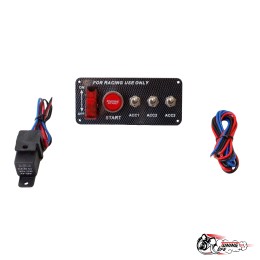 панель зажигания универсальная 3 тумблера карбон