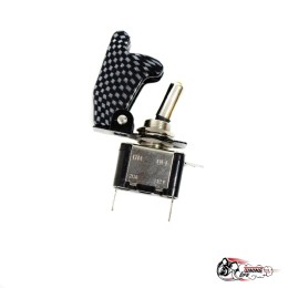 Тумблер 30а с подсветкой(с крышкой) карбон