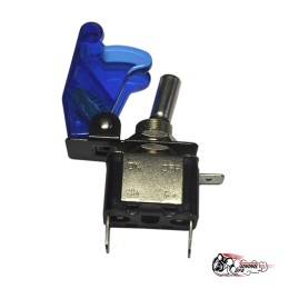 Тумблер 30а с подсветкой (с крышкой) синий