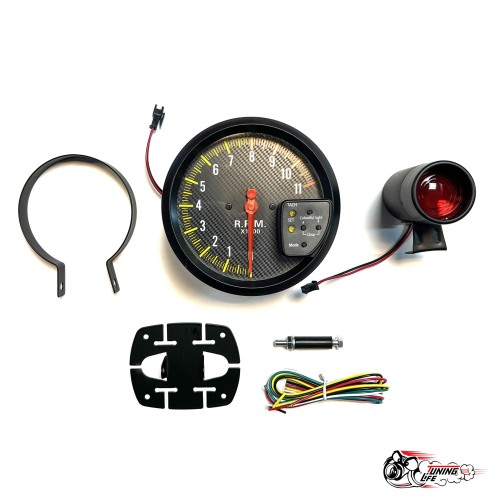 Тахометр RS 5 дюймов со вспышкой черный