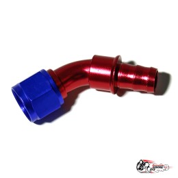 Фитинг AN12 45гр (резьба-хомут)