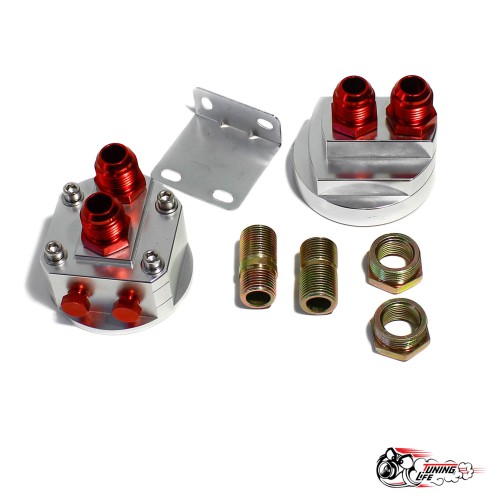 Проставка под масляный радиатор с выносом фильтра серебро