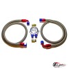 набор для установки масляного радиатора без выноса фильтра (стальная оплетка син/красн фитинги)