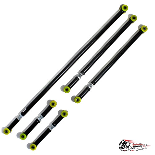 Реактивные тяги СПОРТ (труба 2.8мм) регулируемые ВСЕ, (ЧЕРНЫЕ) на ПУ