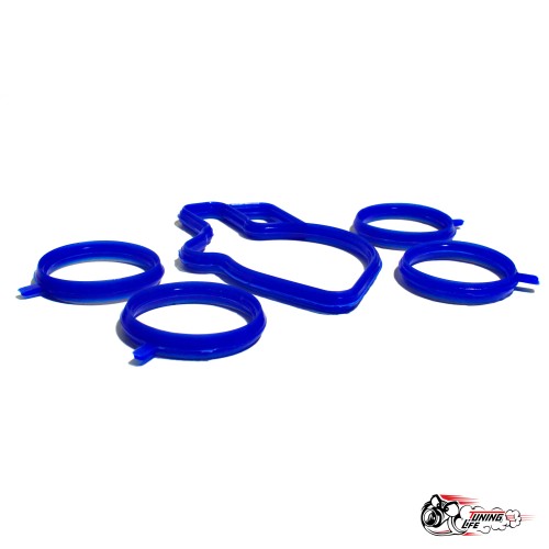 Прокладки впускного коллектора 2112/2170/1118(5шт) СИЛИКОН СИНИЙ СS20