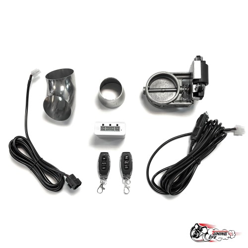 Заслонка электро с комплектом для подключения и двумя брелками + отводы 2.5 (63мм)