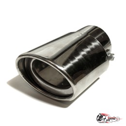 Насадка на глушитель универсальная овальная серебро (Выход 80х60мм)