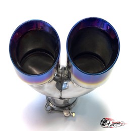 Насадка на глушитель двойная U НЕРЖ. левая со скосом 63 - 89 ОПАЛ