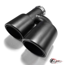 Насадка на глушитель двойная h внутр. черный мат. правая со скосом 63 - 89