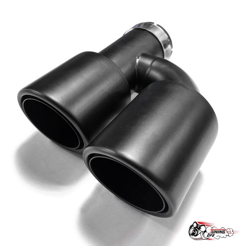 Насадка на глушитель двойная h внутр. черный мат. правая со скосом 63 - 89