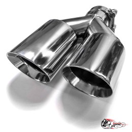 Насадка на глушитель двйоная Y НЕРЖ. правая со скосом 63 - 89