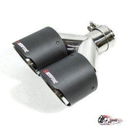 насадка на глушитель Акрапович двойная ровная мат V2 Ф102