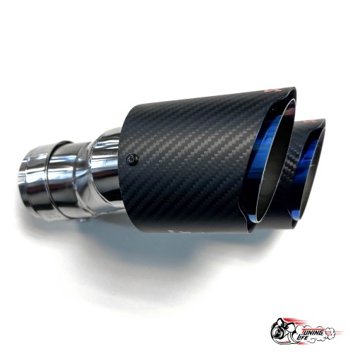 Насадки на глушитель двойные Y Акрапович прав + лев обрезанные со скосом мат 63 - 89 ОПАЛ КОМПЛЕКТ