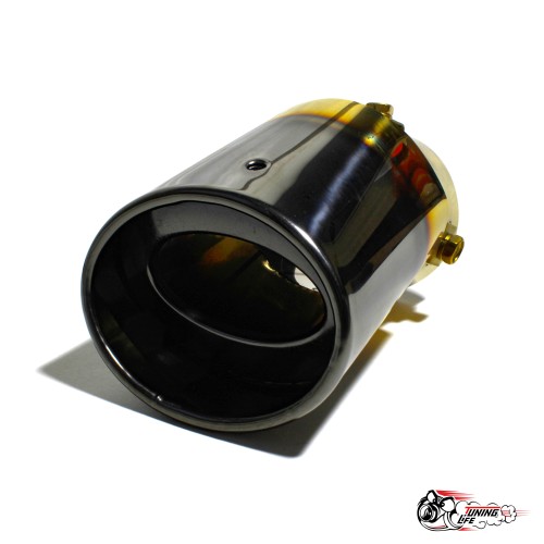 Насадка на глушитель универсальная овальная золото с темным опалом под бампер (Выход 80х60мм)