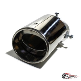 Насадка на глушитель универсальная овальная серебряная под бампер (Выход 80х60мм)