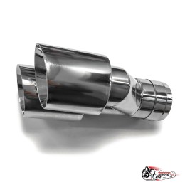 Насадка на глушитель двйоная Y НЕРЖ. правая со скосом 63 - 89