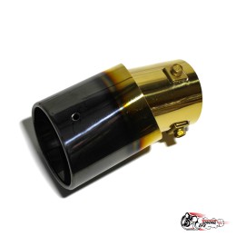 Насадка на глушитель универсальная овальная золото с темным опалом под бампер (Выход 80х60мм)