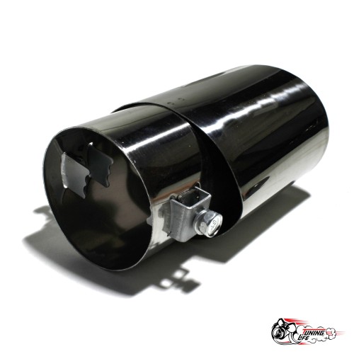 Насадка на глушитель универсальная овальная серебро (Выход 80х60мм)