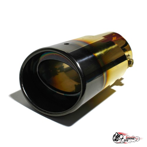 Насадка на глушитель универсальная овальная золото с темным опалом (Выход 80х60мм)